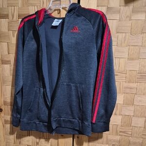 Adidas Charcoal and Crimson Track Jacket
